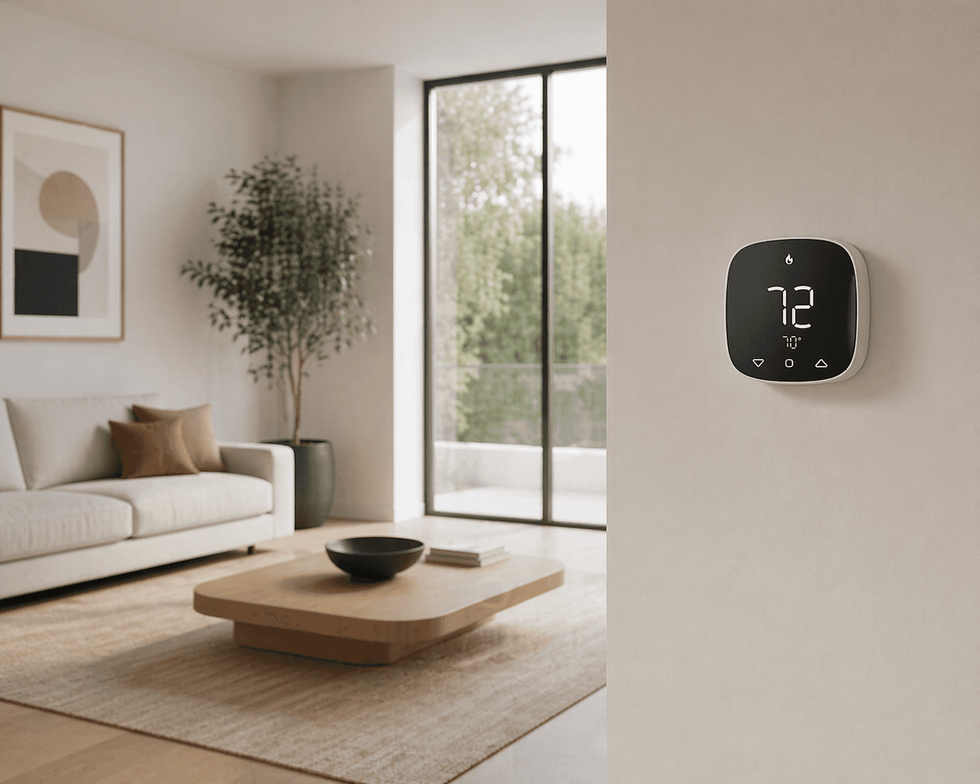 CasaVoz Thermostat in a modern living room